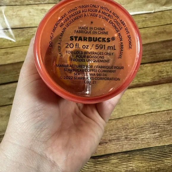 Starbucks Red Glass Tumbler with Silver Lid - Picture 4 of 4